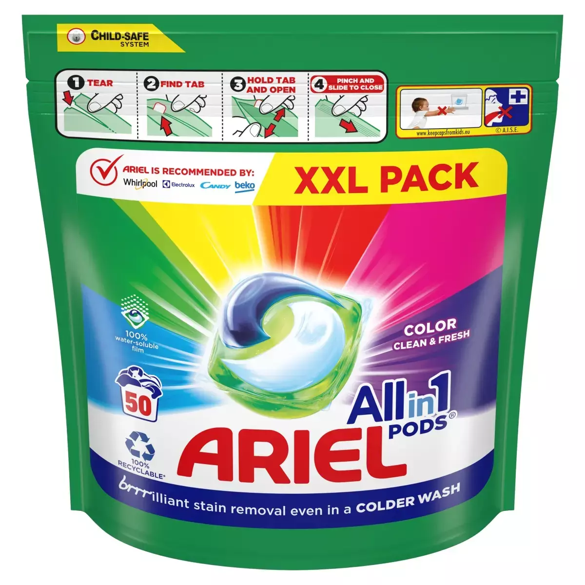 Ariel All-in-1 Color mosókapszula 50 mosás